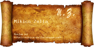Mikics Zella névjegykártya